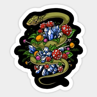 Psychedelic Magic Mushrooms Crystals Sticker